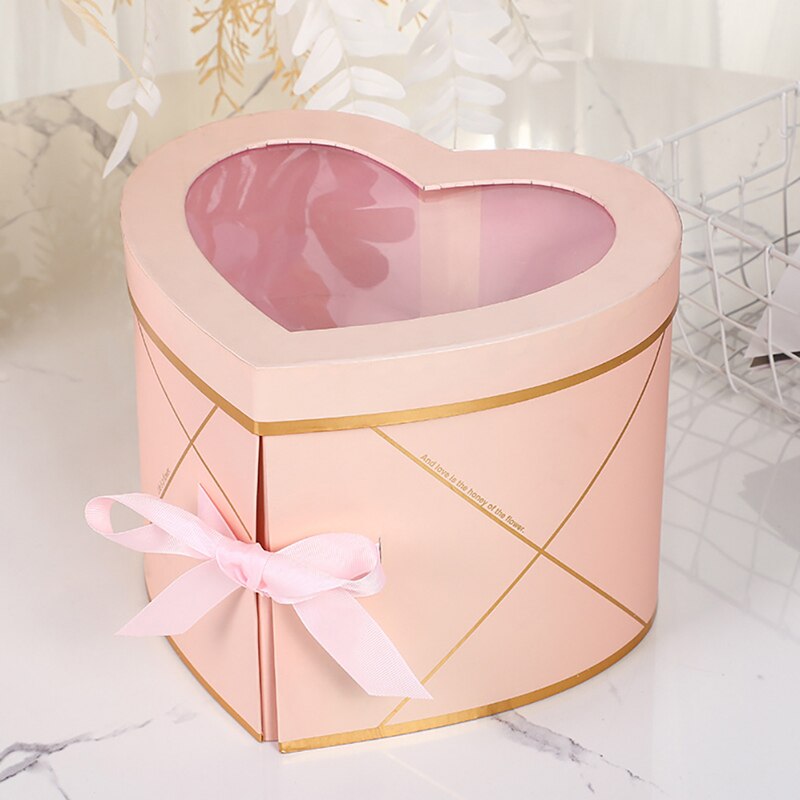 Two Layers Love Shape Rotating Box Paper Box Flower Box Packing Box DIY Decor Festival Favors: PK