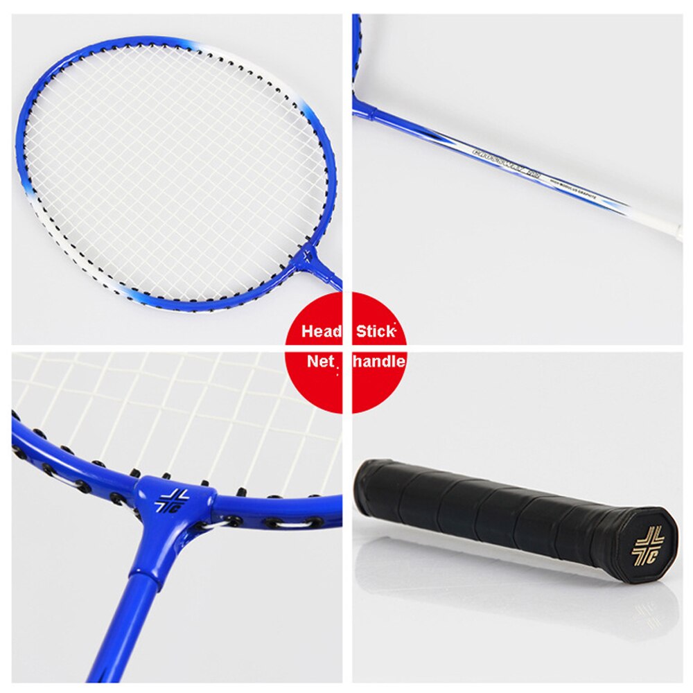 1 Pair Badminton Rackets Ferroalloy raquette de badminton with Badminton Shuttlecock & Bag Oval type