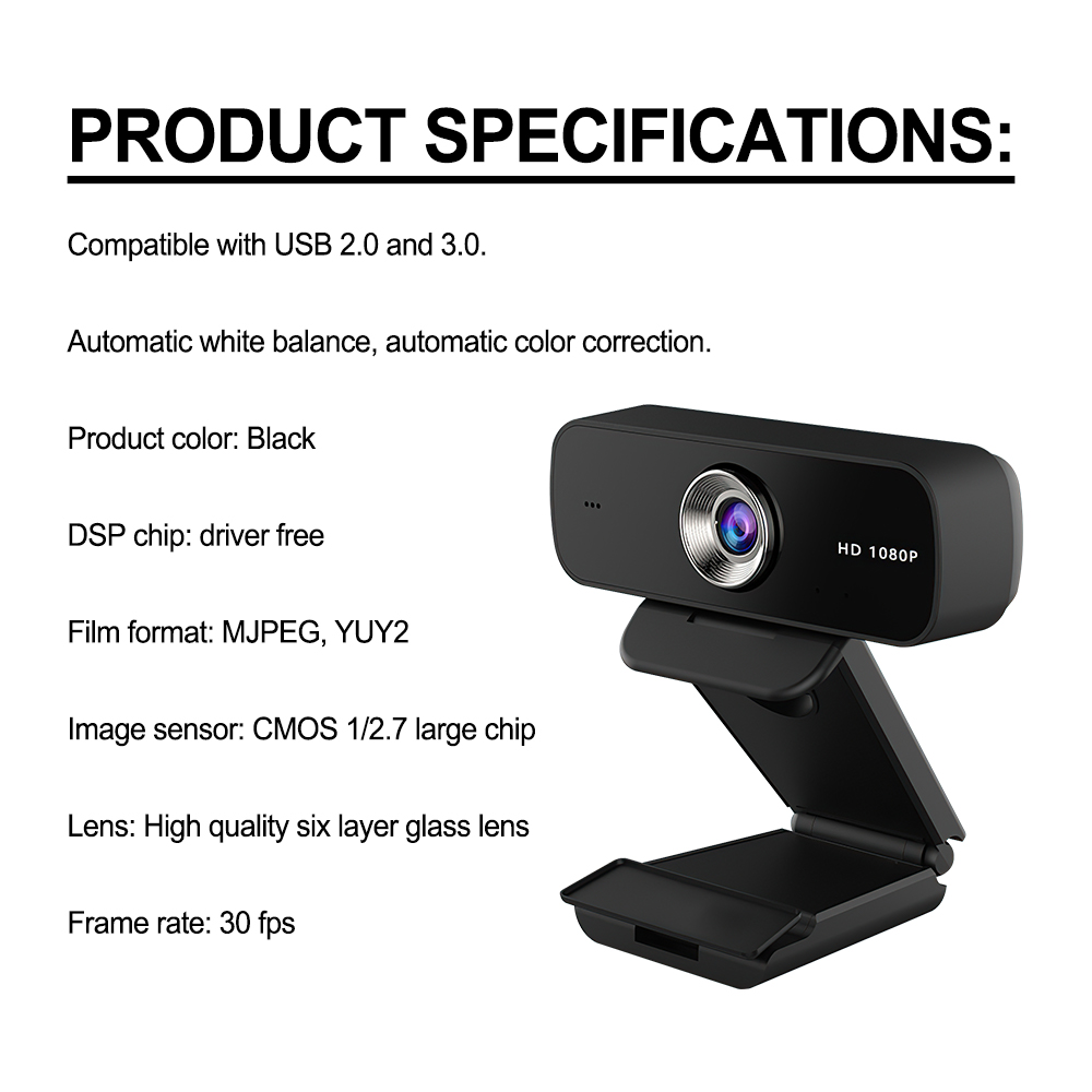 1080p webcams usb sem necessidade de driver para computador, pc ou laptop, com microfone para transmissões ao vivo, videochamadas e conferências. trabalho: Default Title