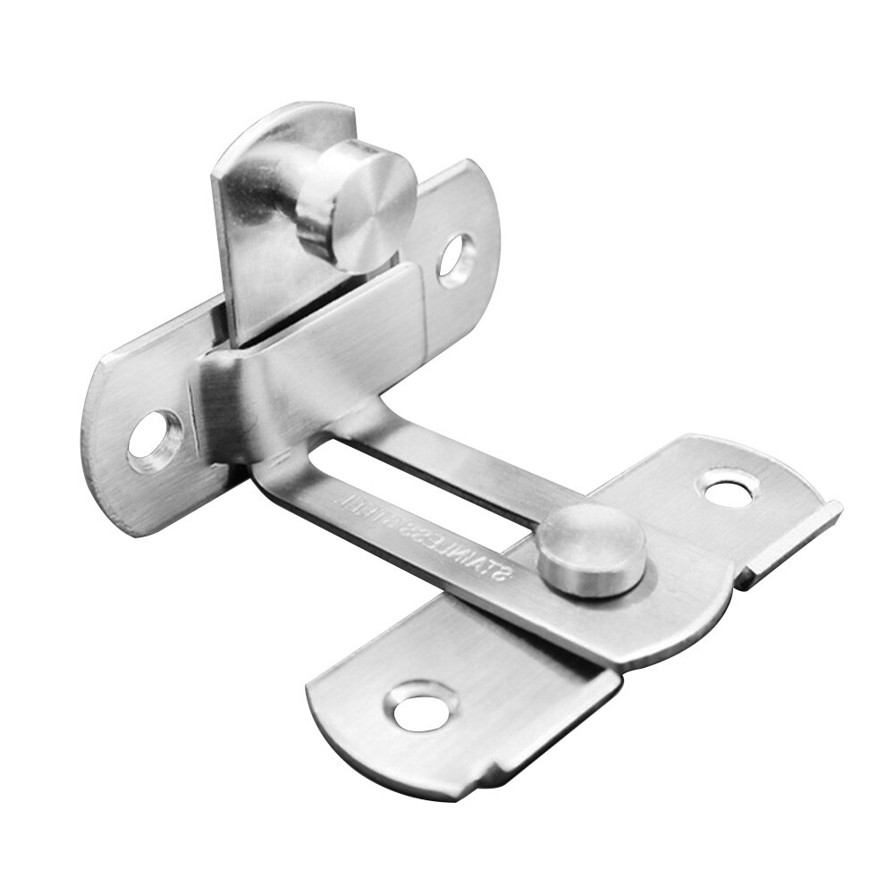 Clasp Latch Shift Home Cabinet 90 Degree Push Pull Button Chain Door Lock Sliding Security Tools Hotel Stainless Steel