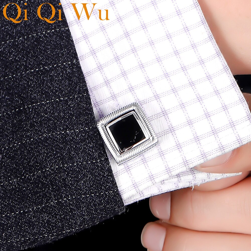 Gemelos para camisa de traje para hombre, gemelos para camisa de traje negro con botones de enlaces, para negocios y bodas, de joyería