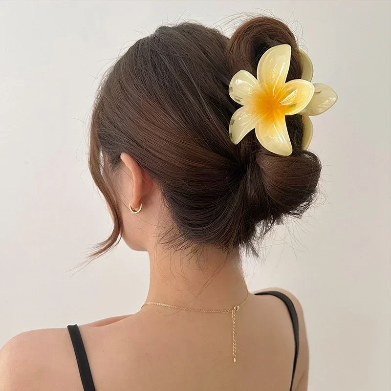 3 pçs novo 4/8cm gradiente flor acessórios para o cabelo conjunto estilo praia grampos de cabelo flor garra clipes verão flor grampos de cabelo estilo havaiano