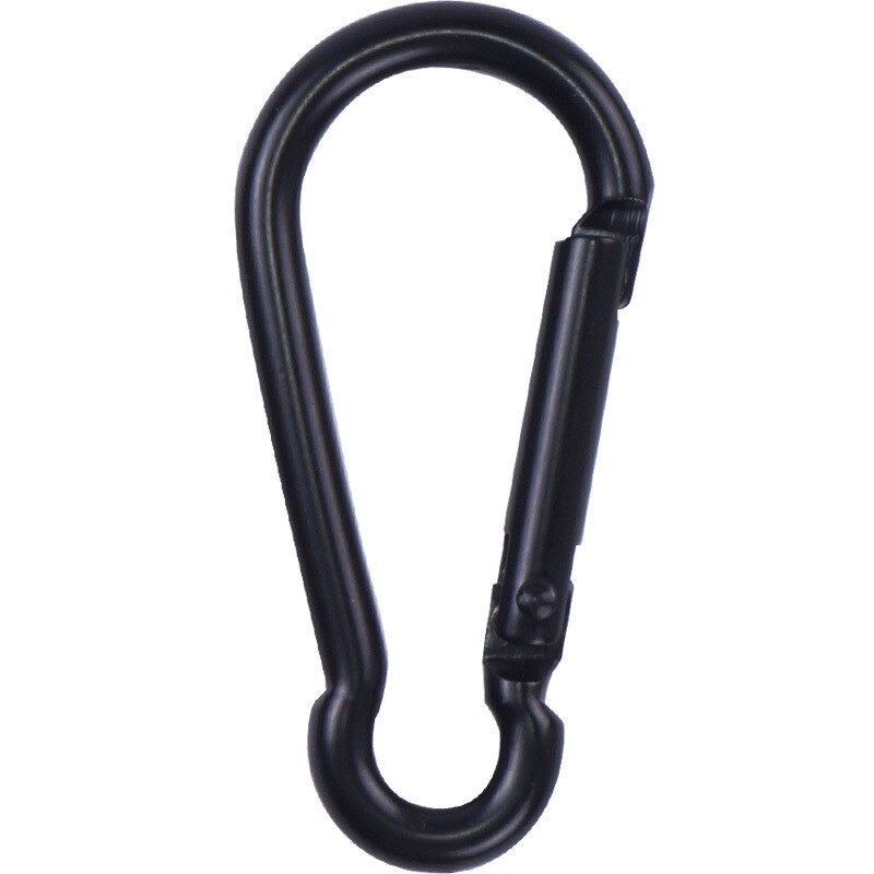 Practical 10 Pcs Black D Shaped Aluminum Alloy Carabiner Hook Keychain Climbing Equipment Karabiner Mosqueton