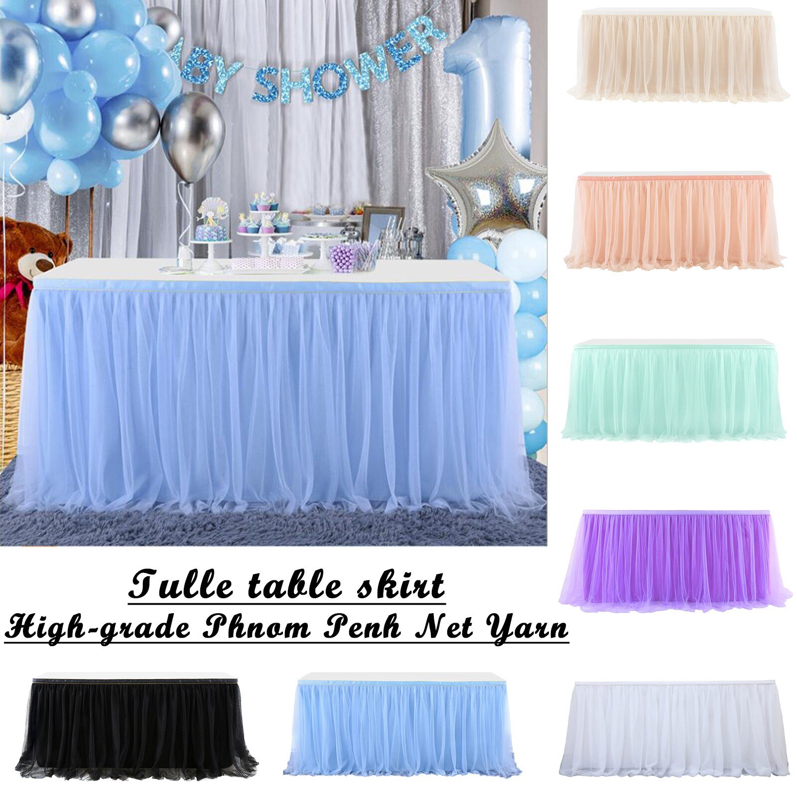 Tovaglia gonna da tavolo in Tulle per la festa nuziale decorazione domestica stoviglie fai da te gonne Tutu matrimonio festa di compleanno tessili per la casa