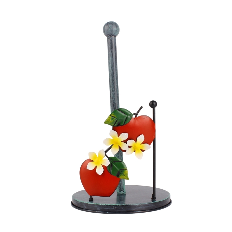 Countertop Paper Towel Holder Kitchen Roll Paper Stand Flowers Christmas Iron Napkin Stand Vertical Tissue Holder: Light Grey