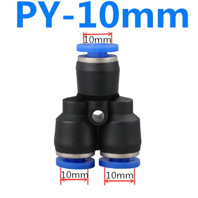 Rörkopplingar plast pneumatisk koppling koppling snabb tryck för luft vatten anslutning py pw anslut 4 6mm 8mm 10mm 12mm y form: Py -10