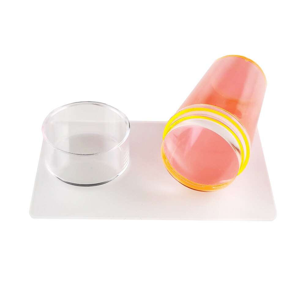 Transparent Head Nail Stamper Scraper Set Silicone Stamper for Nail Art Stamping Plate Template Stamp Tools: 99 Orange