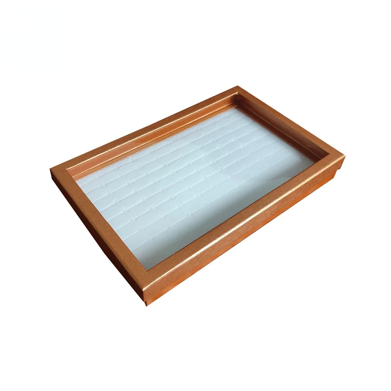 12 -100Slot Velvet Sponge Ring Display Box Cardboard Jewelry Storage Case Holder Showcase Ring Cufflink Jewelry Tray: DEEP BLUE