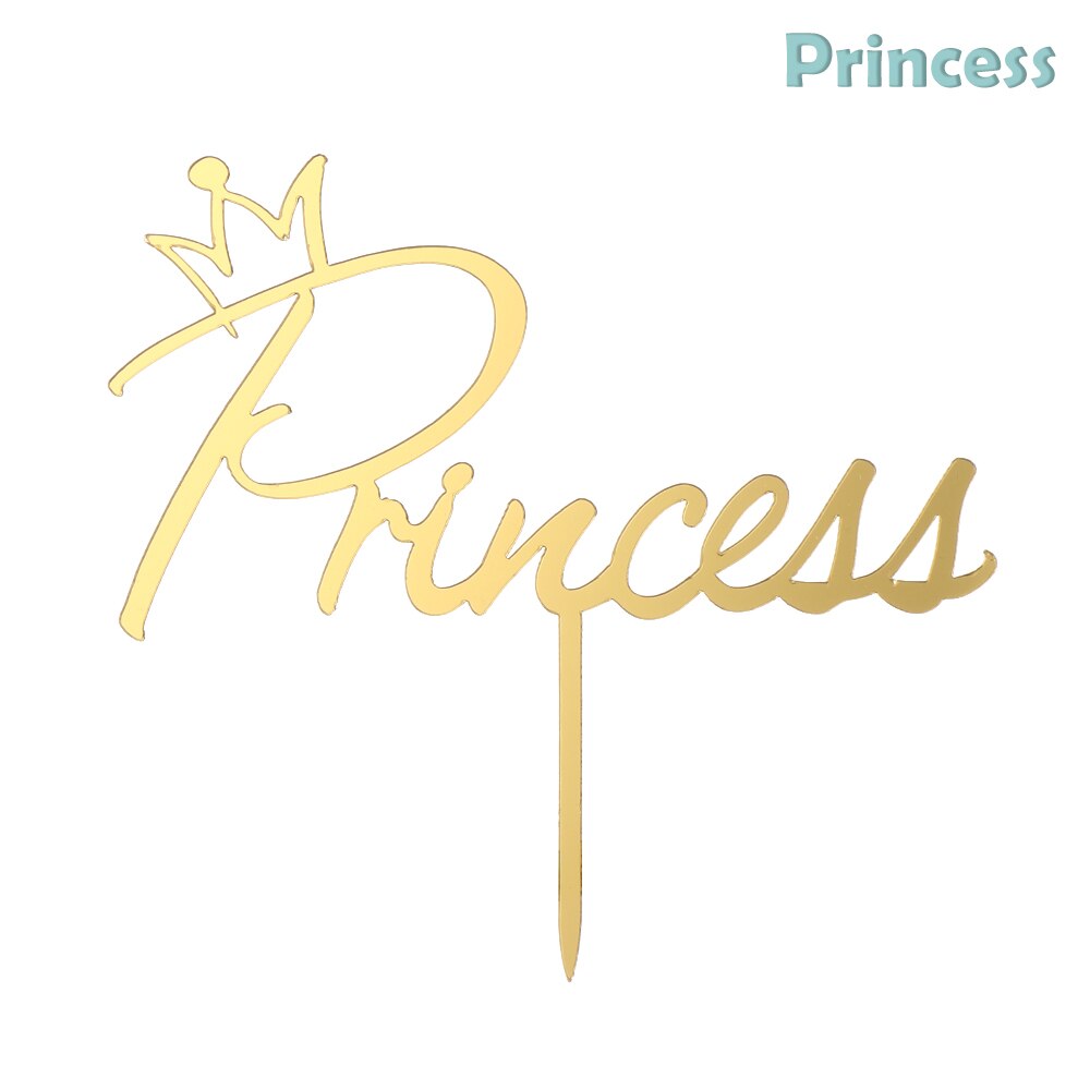 Goud Koning Koningin Prins Prinses Kroon Cake Topper Gelukkige Verjaardag Cupcake Topper Bruiloft Valentijnsdag Party Cake Decor: Princess