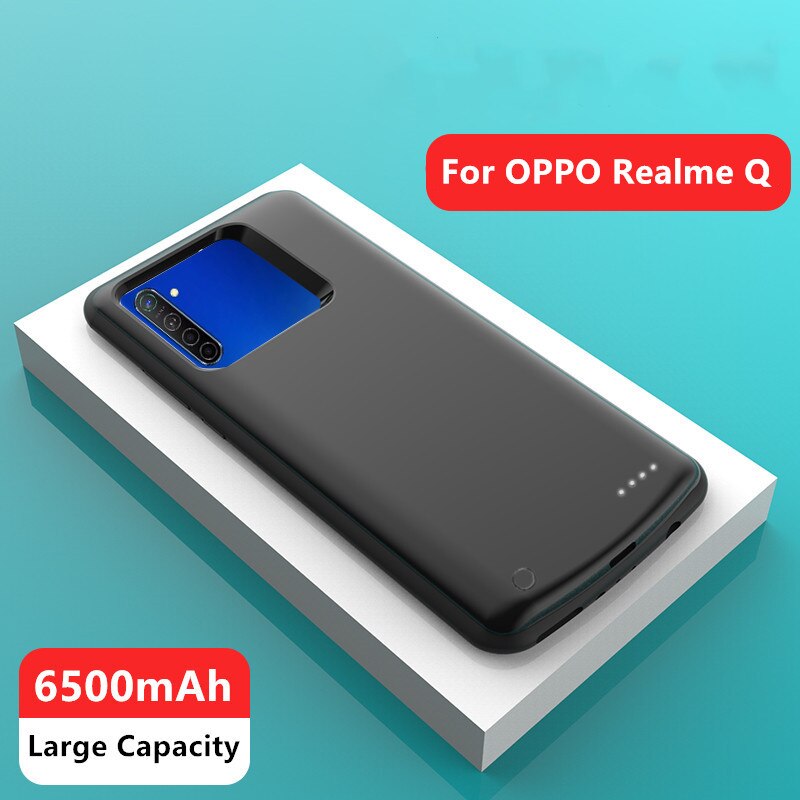 Power Cases For OPPO Realme Q Portable External Charger Battery Case 6500mAh Power Bank Battery Charging Case Battery Cover