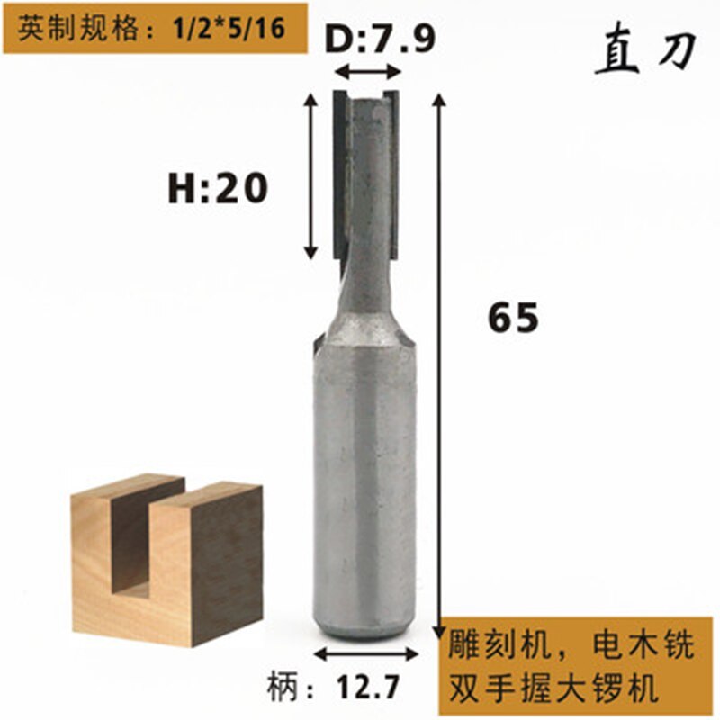 1/2" Dovetail Router Bit-1/4" Straight Shank Dovetail Joint Router Bits Woodworking cutter Tenon Cutter for Woodworking Tools: D7.9X H20
