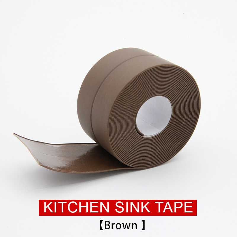 Piękne szwy naklejki zlewozmywak wodoodporny i olejoodporny naklejki toaleta wc umywalka nablatowa taśma ustalająca wodę Mil: 3.8 brązowy
