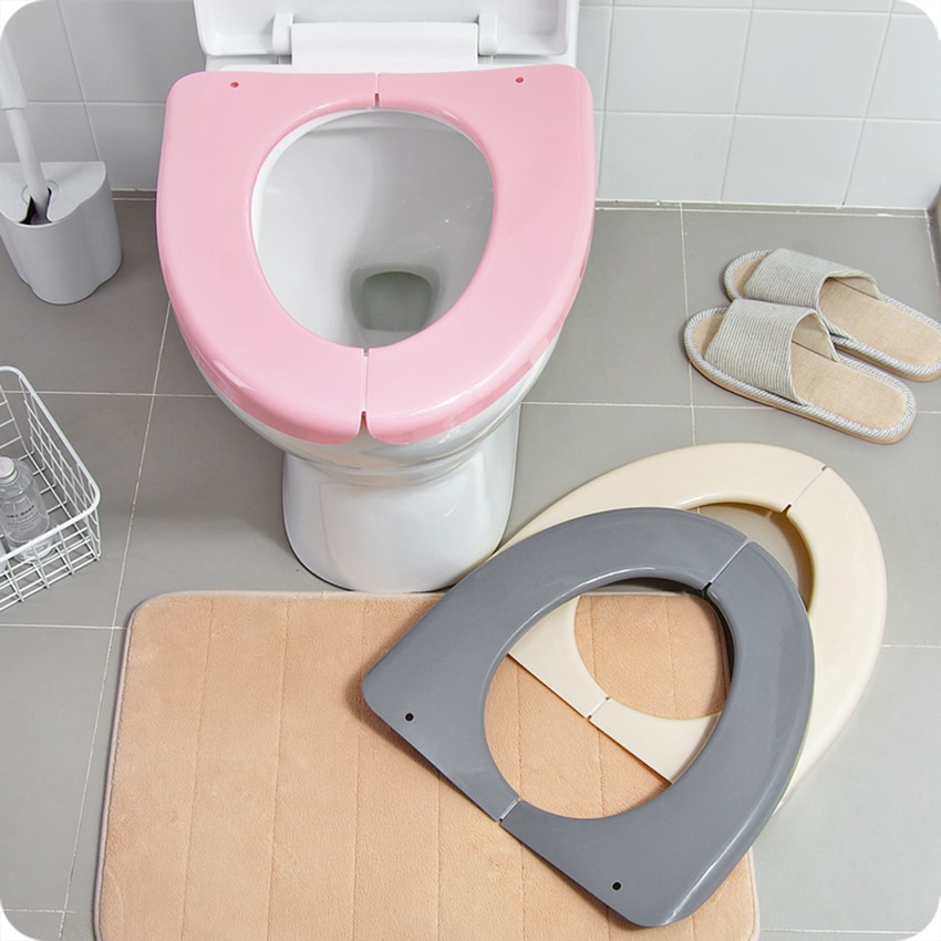 Kantoor Reizen Badkamer Waterdichte PP Plastic Toilet Seat Cover Water Closet Wasruimte Opvouwbare Toiletbril Matten Protector