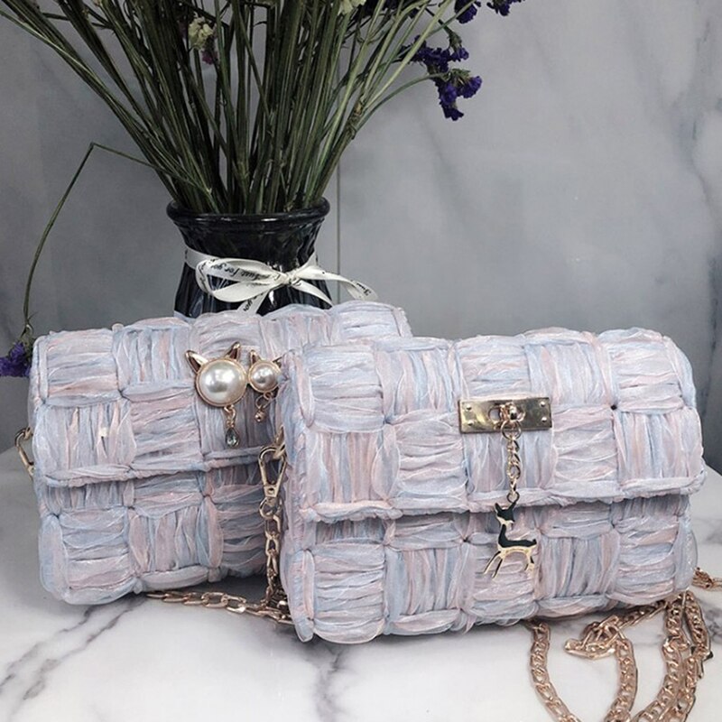 1 Sets Net Cover Gauze Woven Shoulder Bag Plastic Female Handmade DIY Handbag Bag Accessories
