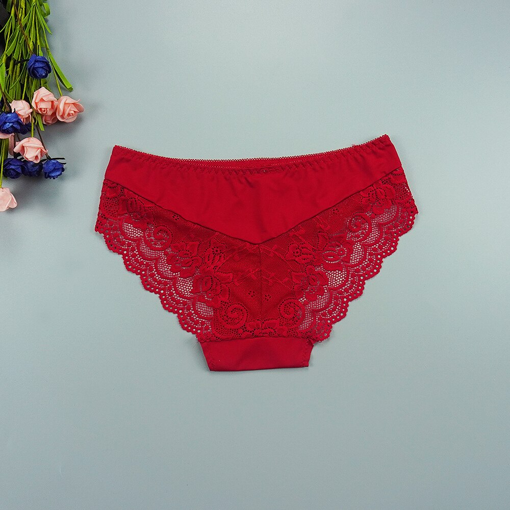 IXueJie 6 Pcs Lot Underwear Women Panties Lingerie Femme Sexy Pack of Panties Pure Color Lace Stitching with Bow