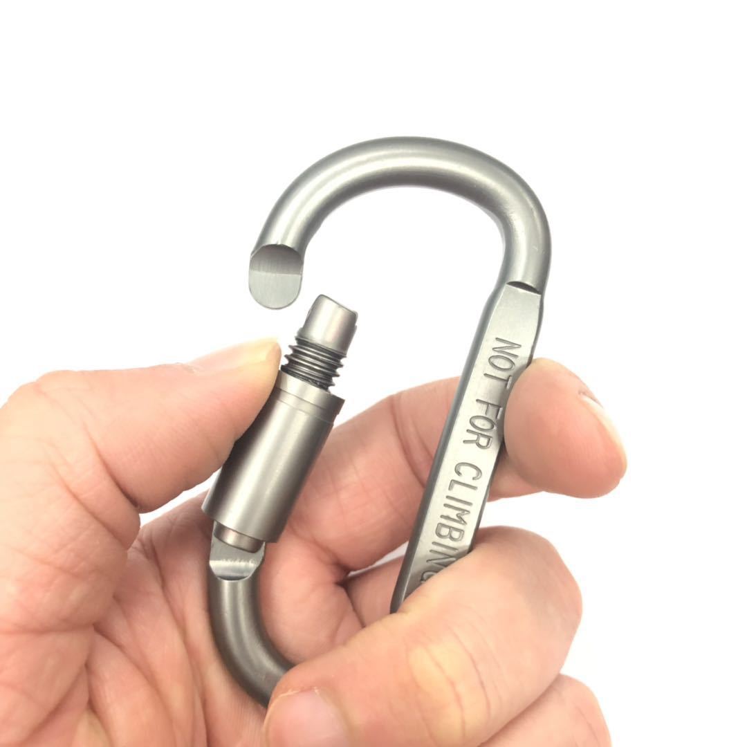 Aluminum D-Ring Spring Loaded Gate Small Keychain Carabiners Clip for Outdoor Camping Mini Lock Hooks Spring Snap Link Key