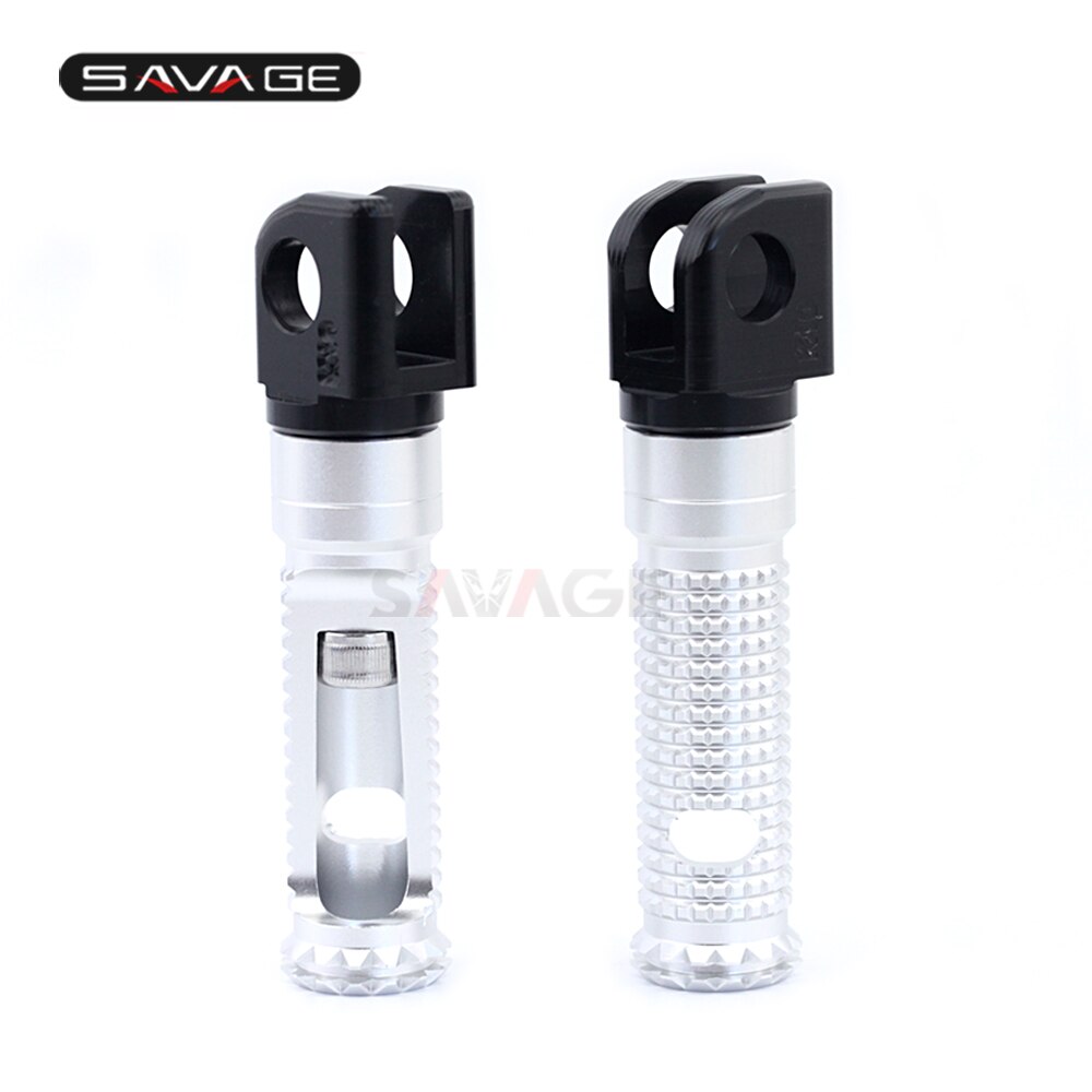 För kawasaki  z1000 z800 z750r zx10r zx6r främre fotpinnar fotstöd adapter motorcykel ryttare fotstöd cnc zx -10r zx -6r z 800 1000: Silver-