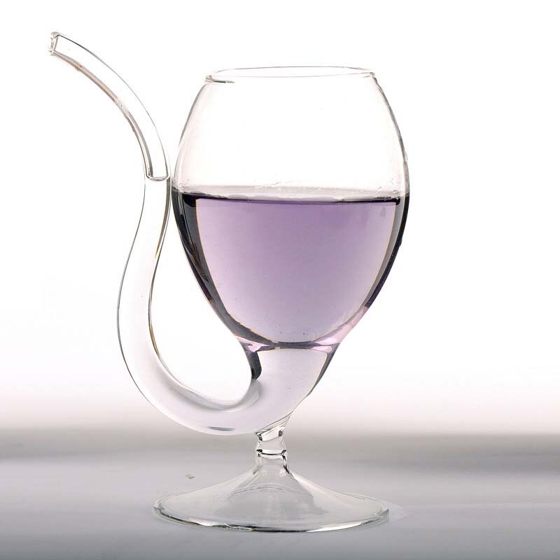 Vampire 250ml transparent vinglas med sugrör nyhet halm vinglas yizi: Default Title