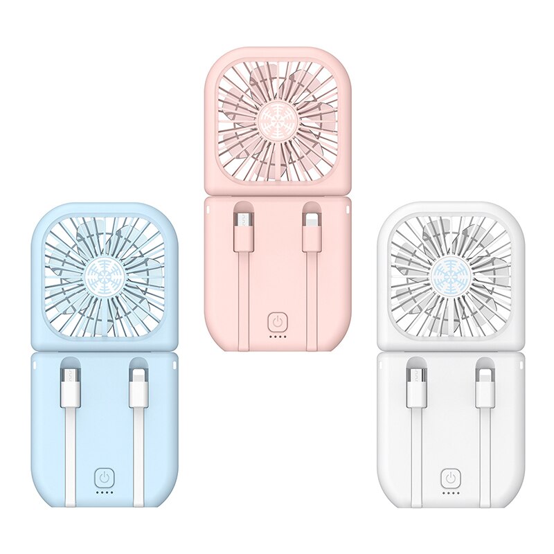 Mini Fan Portable For Handheld Rechargeable Fan Appliances Air Cooler Outdoor Travel Hand Fans With 5000 mAh Charging Treasure