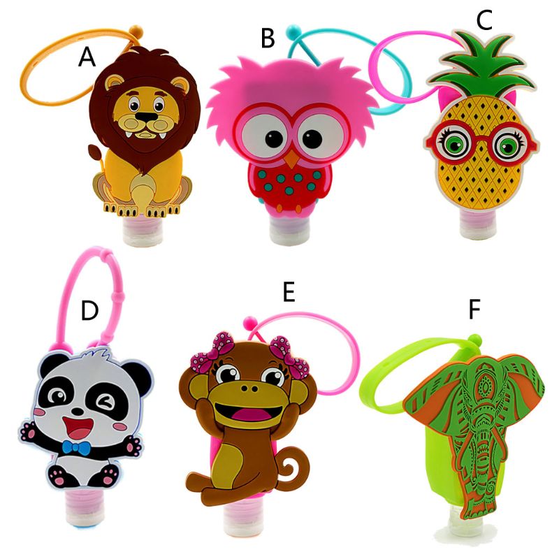 Cute Kids 30ml Empty Travel Bottle Hand Sanitizer Holder with Silicone Case Leak Proof Refillable Portable Containers