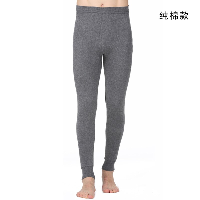 Men Cotton Leggings High-grade Long Underwear Autumn Winter Foundation Oversize Underwear: Cotton Dark Gray / XXL