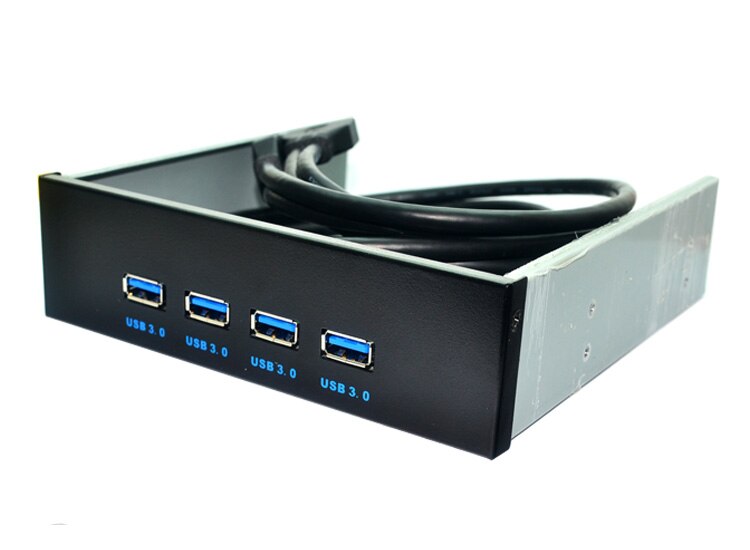 L 4 Poorten USB 3.0/USB2.0 5.25 Inch Floppy Bay Voorpaneel Met Power Adapter USB 3.0 Hub Spilitter 4 Poorten ubs3.0