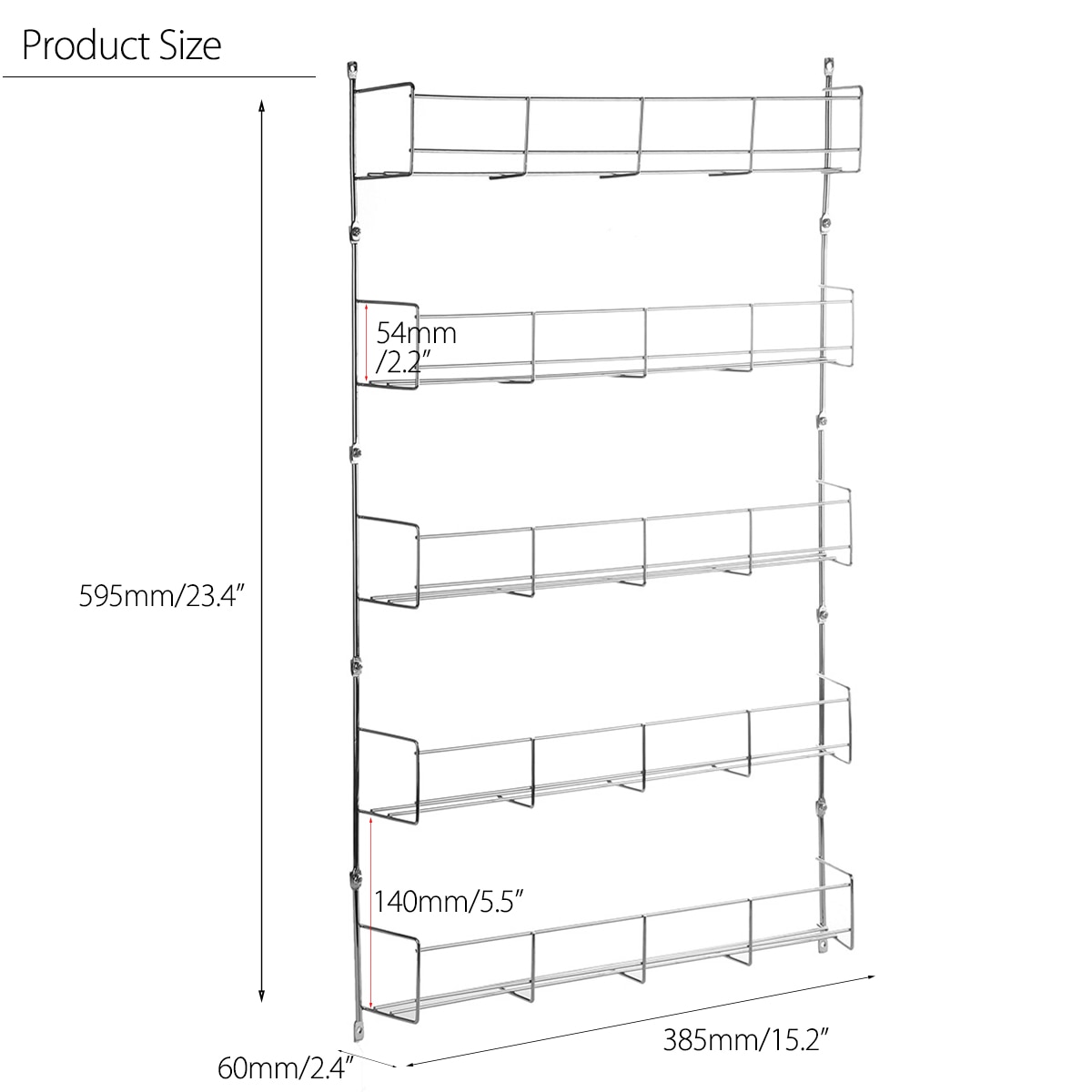 5 Layers Kitchen Spice Rack Multifunctional Organizer Storage Holders Shelf Pantry Wall Hanging Holder Save Space Shelf