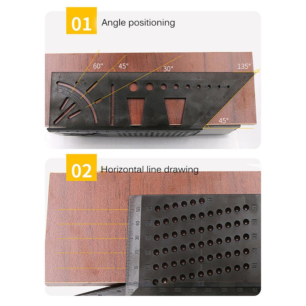 Metermall 3d multifunctionele 45 graden 90 graden hoek houtbewerking schrijfliniaal