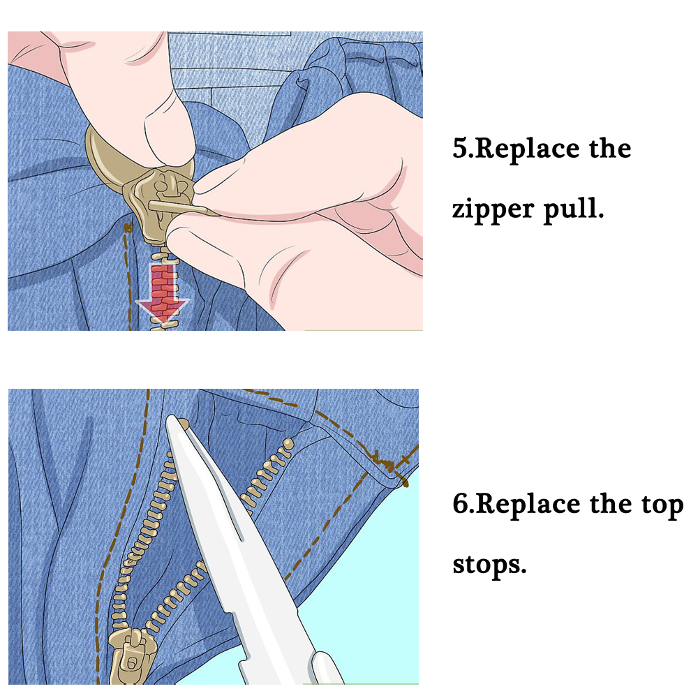 6Pcs/set Fix Zipper Replacement Zip Slider Teeth for Jackets Tents Zipper Repair Tool Tailor Garment Sewing Accessories 3 Sizes