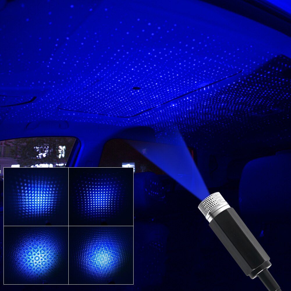 USB Atmosphere Light Roof Star Projector Night Light Romantic Atmosphere Decoration for Ceiling Car Bedroom Party LED Roof Stars: Blue purple