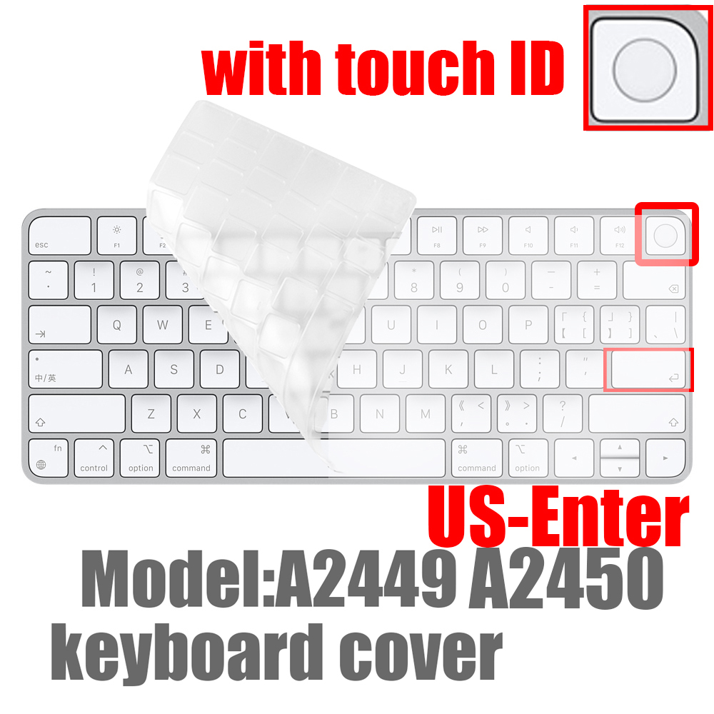 Für Magic Keyboard Silikon transparente Tastatur Schutzhülle für Apple IMac Tastatur 1843 A1644 A2520 A1314 A2449 wasserdicht: Orange