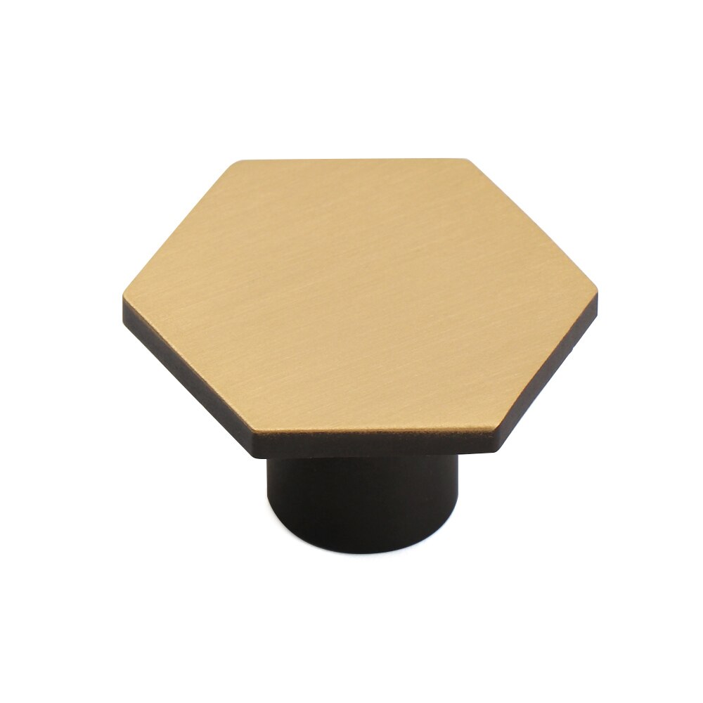 Antyczne, jednootworowe, miedziane gałki meblowe pomocnicze klamki robić drzwi sześciokątne, europejskie, wielofunkcyjne, wytrzymałe szafki: kolor-3 / 22-18mm