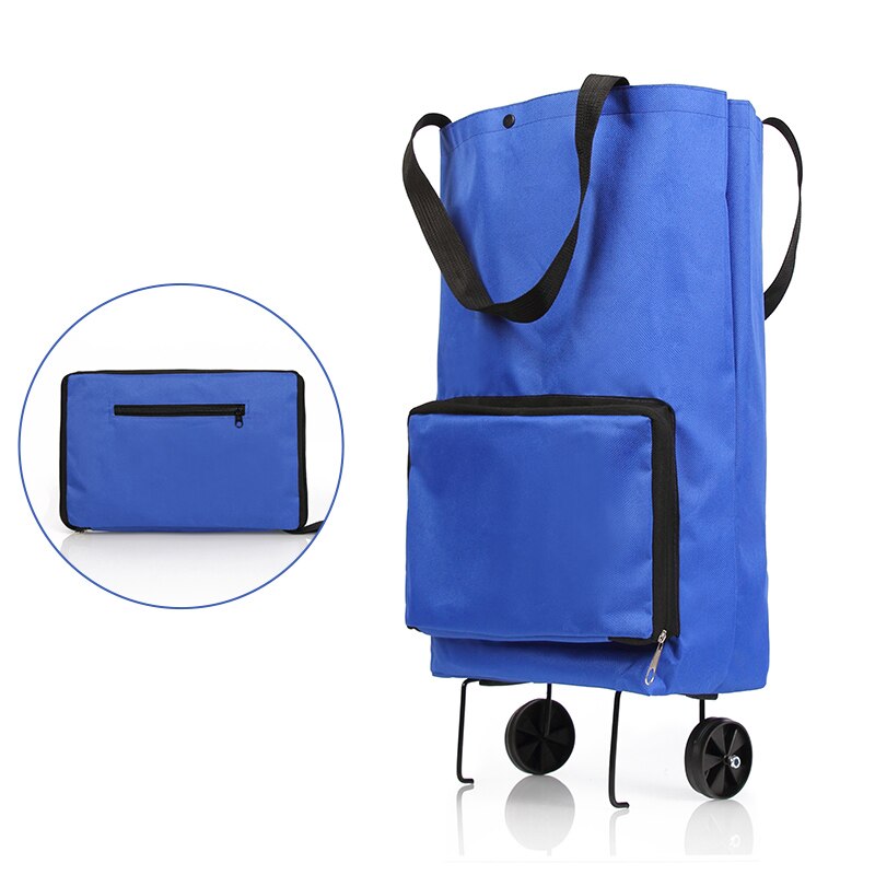 Bolso plegable con ruedas para compras, bolsa de comestibles reutilizable, organizador de alimentos y verduras