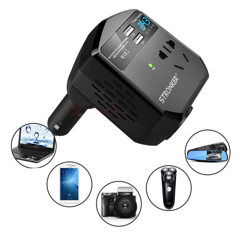 Bil usb power inverter laddare 12v/24v to 220v output omvandlare adapter kontakt bilelektronik tillbehör högspänningsskydd