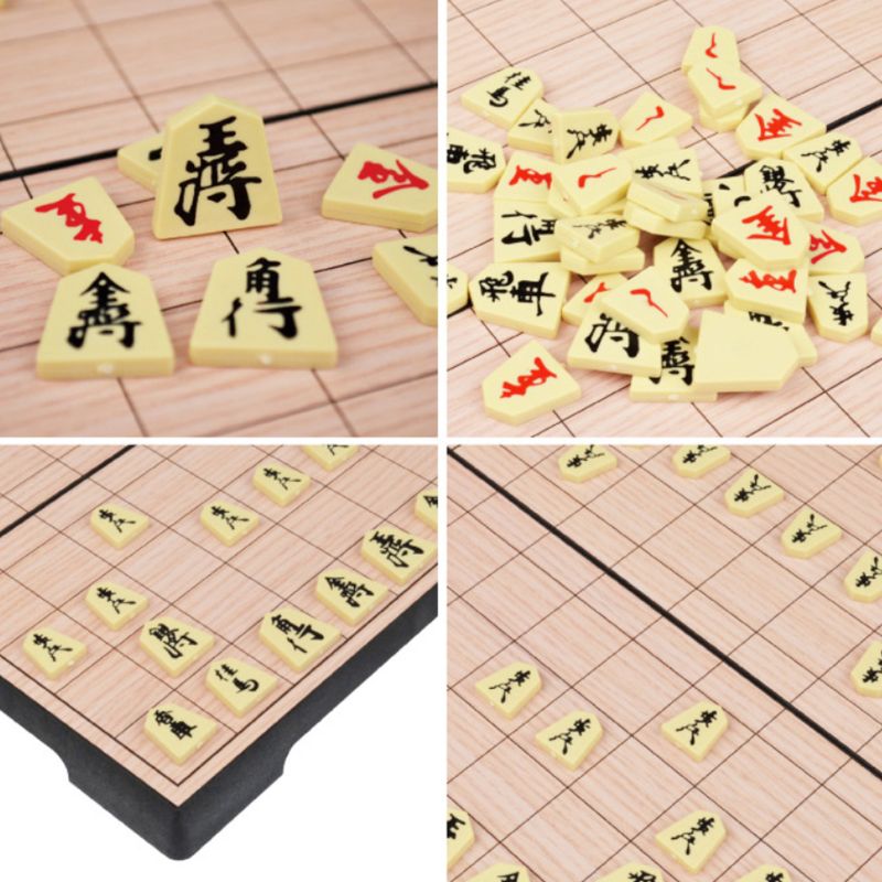 Foldable Magnetic Folding Shogi Set Boxed Portable Japanese Chess Kids Children Game Supplies M89C