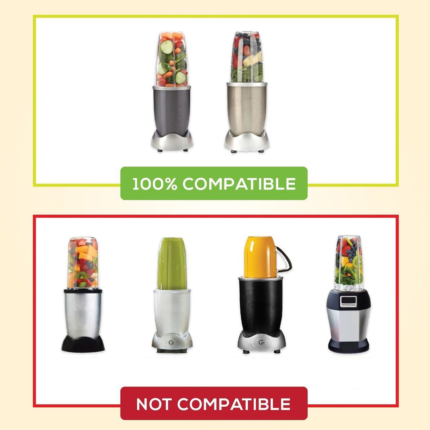 Behogar 8 stk blender reservedele tilbehørssæt med kopper låg ring pakninger håndtag til nutribullet 600w