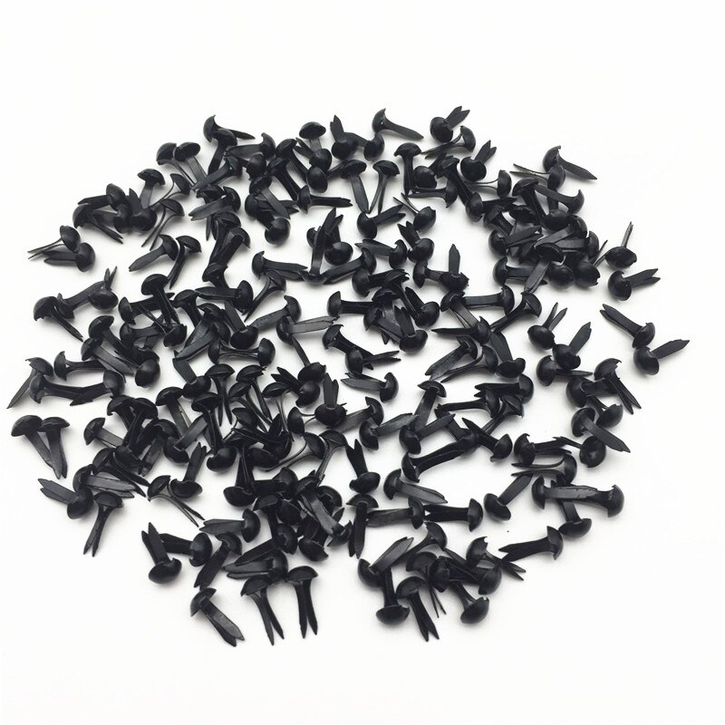 100Pcs 4.5X8Mm Ronde Mini Ijzer Brads Voor Stempelen Versiering Scrapbooking Diy Ambachten Zilver Goud Zwart Wit messing 5 Kleuren: black