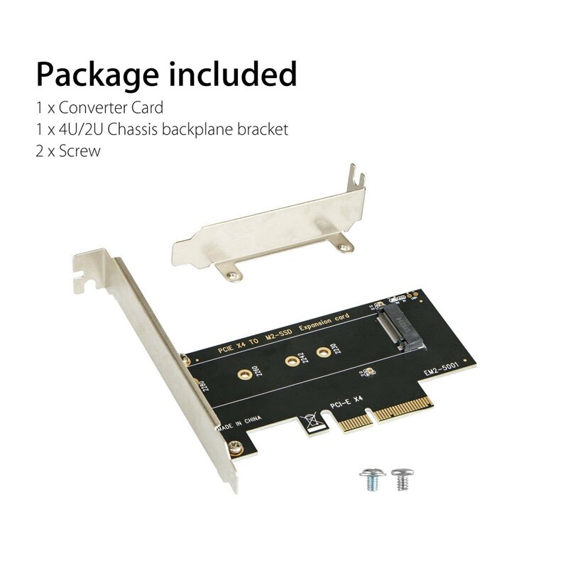 M.2 Nvme Ssd Ngff to Pcie 3.0 X4/X8/X16 Adapter & PWM Fan Hub, 4-Pin Computer CPU / Power Multiplexer Connector Cable