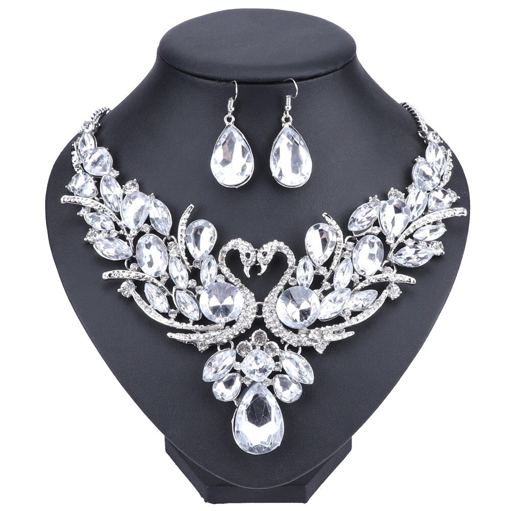 Nigeriaanse Sieraden Set Voor Vrouwen Paars Kwastje Oorbellen Ketting Set Banket Jurk Accessoire Bridal Indian Sieraden: 10