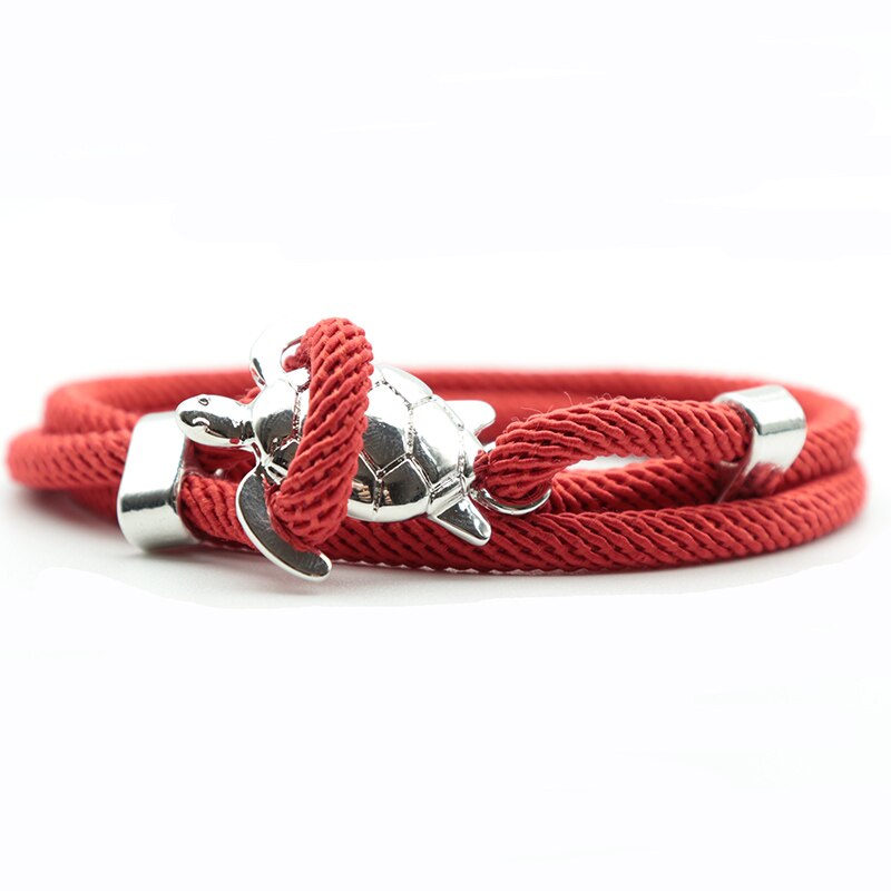 Noter novel skildpadde armbånd til mænd håndlavet flerlags justerbar snor kæde armbånd strand surfer smykker wrap braslet pulseira: Kobolt violet