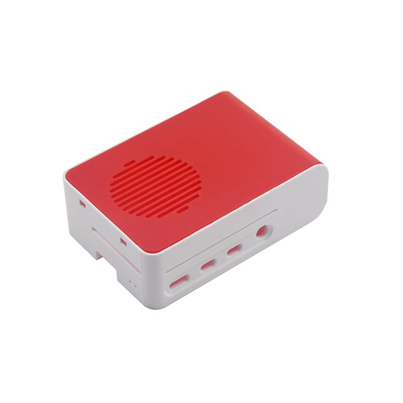 Raspberry Pi 4 ABS CaseBox Enclosure Shell for Raspberry Pi 4 Model B Pi 4B Pi4 (Installable fan): red and white