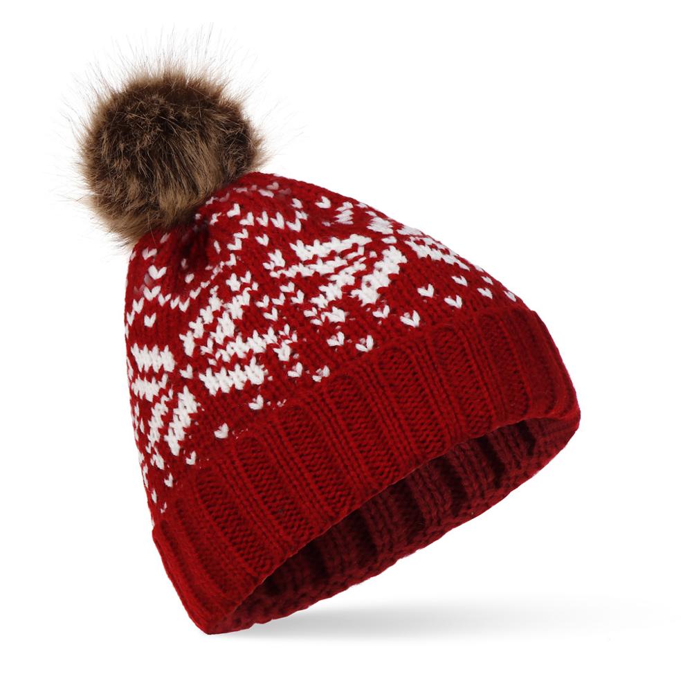Kerst Beanie Knit Hoeden Pom Pom Rood Witte Zachte Slouchy Warm Winter Beanie Cap Voor Vrouwen Mannen En Kinderen