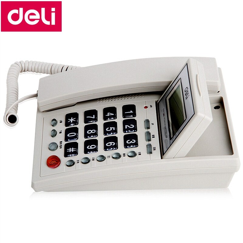 Deli 786- zits telefoonset met snoer, scherm, draaibare telefoon, nummerweergave en geheugen, kantoor, thuis