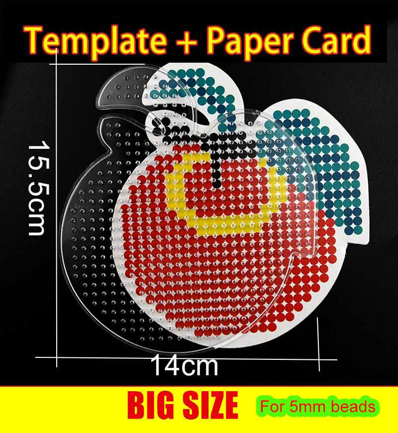 Fusibili Perline Tavole 5mm Grandi Puntali in plastica trasparente per bambini Perline artigianali Pixel Puzzle Pegboards Creativo Fatto a mano Giocattolo artigianale Regalo: Giallo