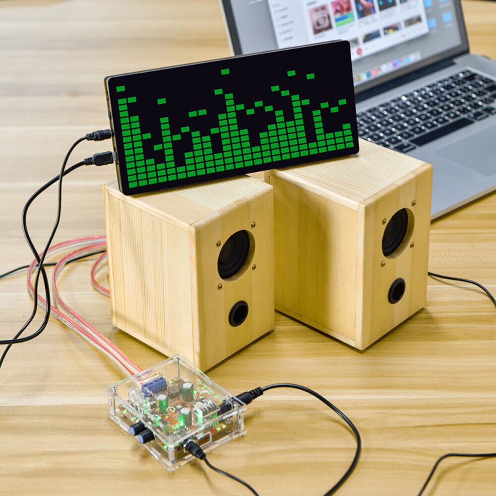 HU-008 LED Music Spectrum Production Kit Section 2416 Rhythmic Detonating Flash Parts DIY Welding DSP Decoding Algorithm Clock