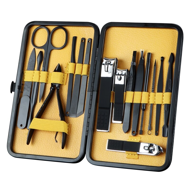 A0ND 16pcs Kit per la cura delle unghie Kit da viaggio per unghie Set per Manicure Kit per la rimozione della cuticola per Pedicure