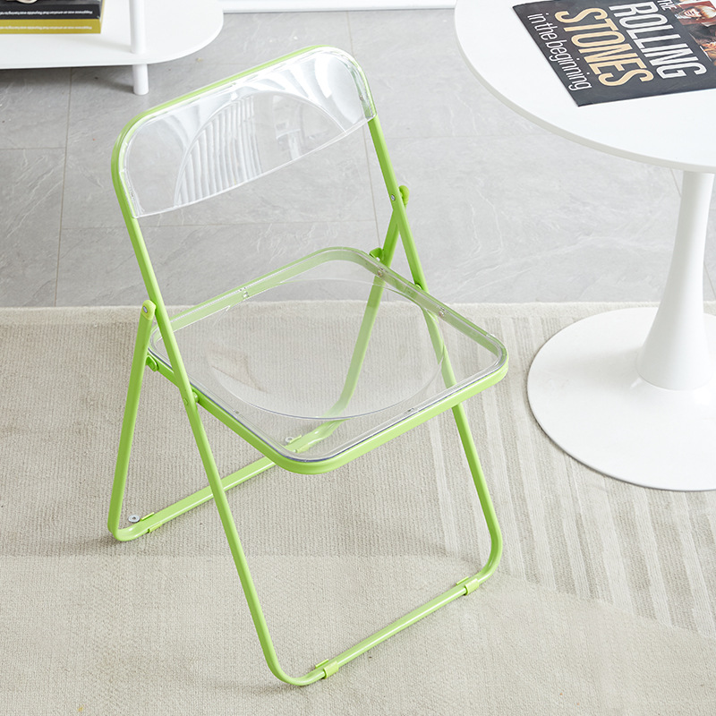 Silla plegable transparente, silla de comedor moderna y sencilla a la para el hogar, tienda de ropa acrílica, tienda de té de la leche, silla plegable de ocio: Color