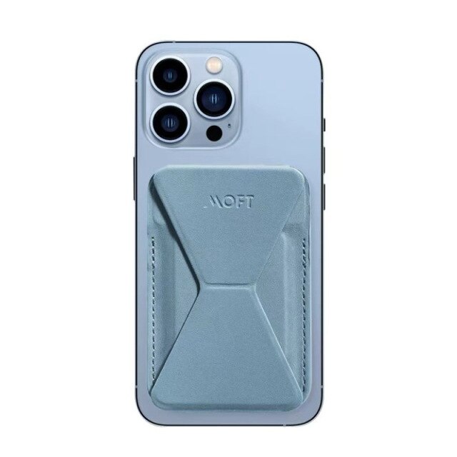 Moft Magnetic Mobile Phone Holder for Apple iPhone 12 / 12 Pro / Mini / MagSafe Dedicated Desktop Lazy Bracket with Clip Stand: Wind blue