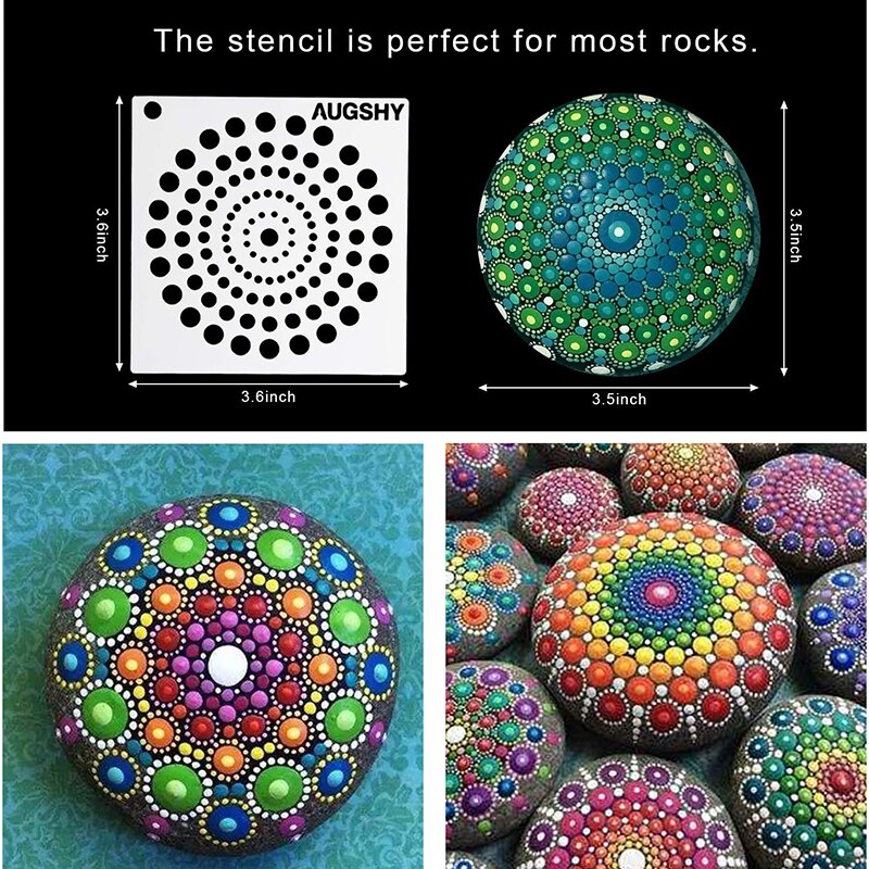 36 Pack Mandala Dot Painting Templates Stencils Perfect for DIY Rock Painting Art Projects 9*9 cm