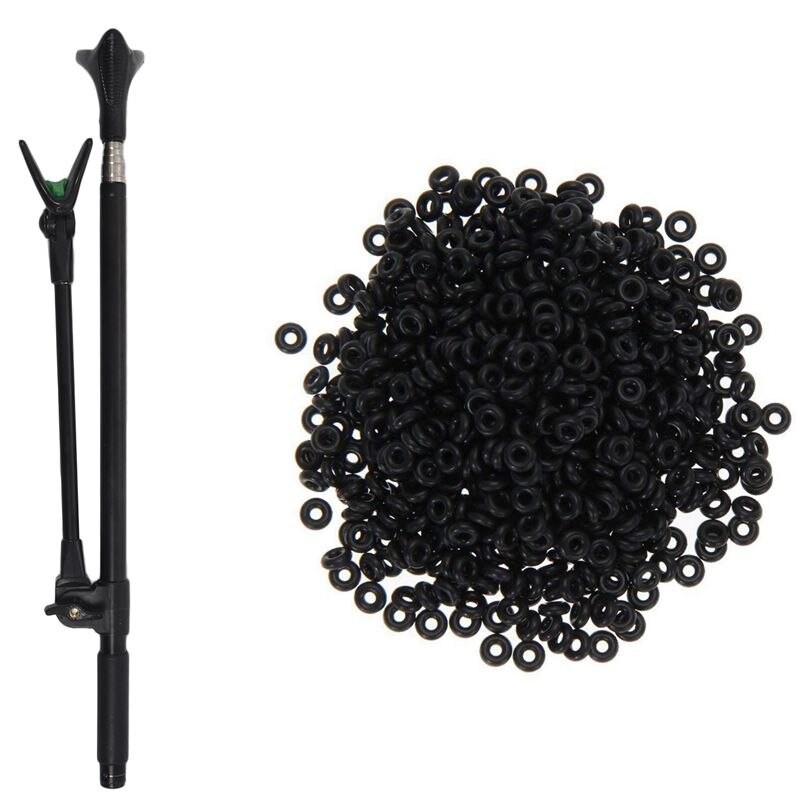 Fiske stang stativ brakett med 100 stk gummi karpe fiske terminal takle rundt fiske o ringetone: misligholde tittel
